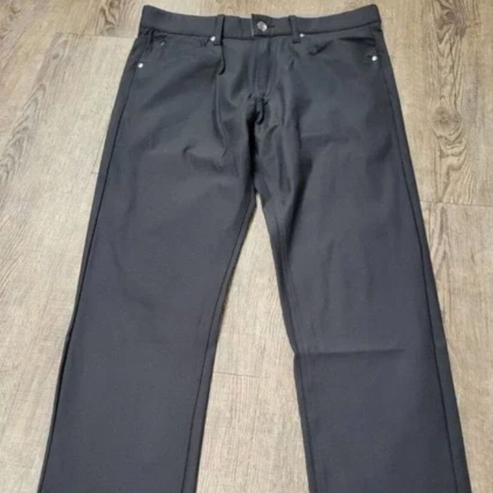 Vintage Genes Performance Mens Nylon Stretch Tech Pants Solid Black 32 x 30
